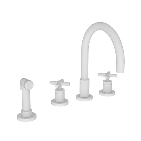 Newport Brass Kitchen Faucet With Side Spray in Matte White 9911-52